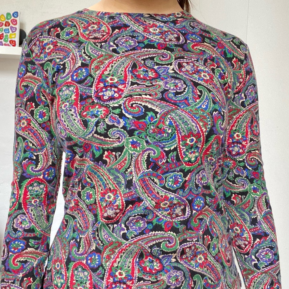 Ralph Lauren colourful print long sleeve tee - Picture 6 of 7